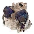 Iridescent Bornite Crystal on Calcite from Dzhezkazgan, Karagandy Prov., Kazakhstan