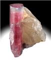 Pink Elbaite on Quartz from Tourmaline Queen Mine, San Diego County, California