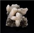 Heulandite on Quartz from Prospect Park Quarry, Prospect Park, Passaic Co., New Jersey