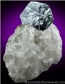 Hexagonal Molybdenite on Quartz from Moly Hill Mine, La Motte Township, Québec, Canada